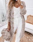 Eyelet Button Sweater Cardigan