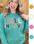 Soft Ideal Chenille Fall in Love BF LS T-Shirt