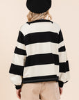 Mittoshop Striped Snap Shoulder Long Sleeve T-Shirt