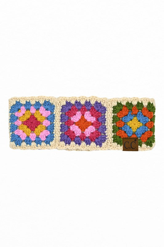 CC Handmade Colorful Crochet Pattern Head Wrap