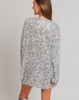 LE LIS Long Sleeve Sequin Mini Dress