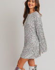 LE LIS Long Sleeve Sequin Mini Dress