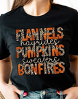 Flannels, Hayrides, Pumpkins Graphic Tee - Online Only