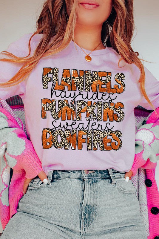 Flannels, Hayrides, Pumpkins Graphic Tee - Online Only