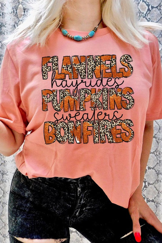 Flannels, Hayrides, Pumpkins Graphic Tee - Online Only