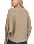 Zenana Viscose Dolman Sleeve Turtleneck Sweater