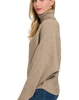 Zenana Viscose Dolman Sleeve Turtleneck Sweater