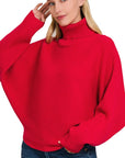 Zenana Viscose Dolman Sleeve Turtleneck Sweater