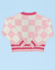 Checkered Knit Cardigan