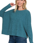 Zenana Ribbed Dolman Long Sleeve Sweater