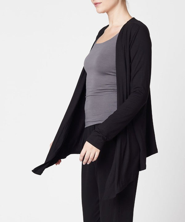 Fabina Bamboo Simple Tie Front Cardigan