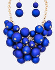 Matted Finish Mix Beads Statement Necklace Set