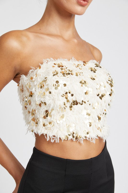 Emory Park Feather Tube Top