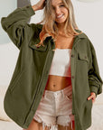 BiBi Fleece Buttoned Down Oversized Jacket