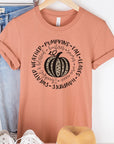 Pumpkins Fall Leave Circle Graphic Tee