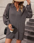 Long Sleeve Ribbed Knit Dress