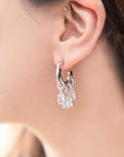 Rectangle Stone Hoop Earrings