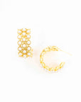 Pearl Lattice Hoop Earrings