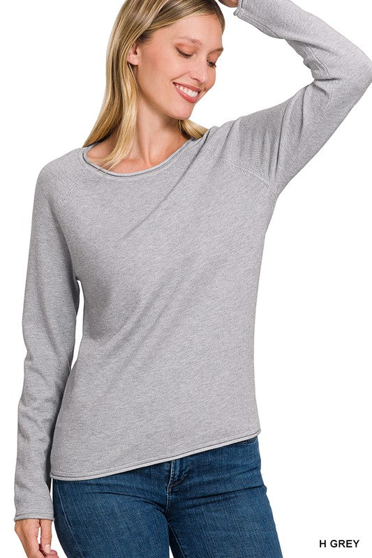 Zenana Viscose Round Neck Basic Sweater