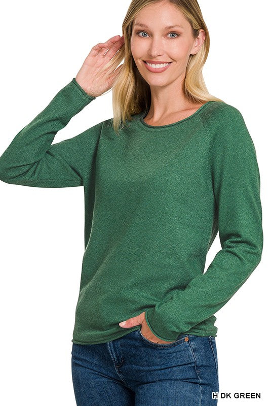 Zenana Viscose Round Neck Basic Sweater