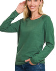 Zenana Viscose Round Neck Basic Sweater