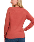 Zenana Viscose Round Neck Basic Sweater