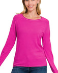 Zenana Viscose Round Neck Basic Sweater