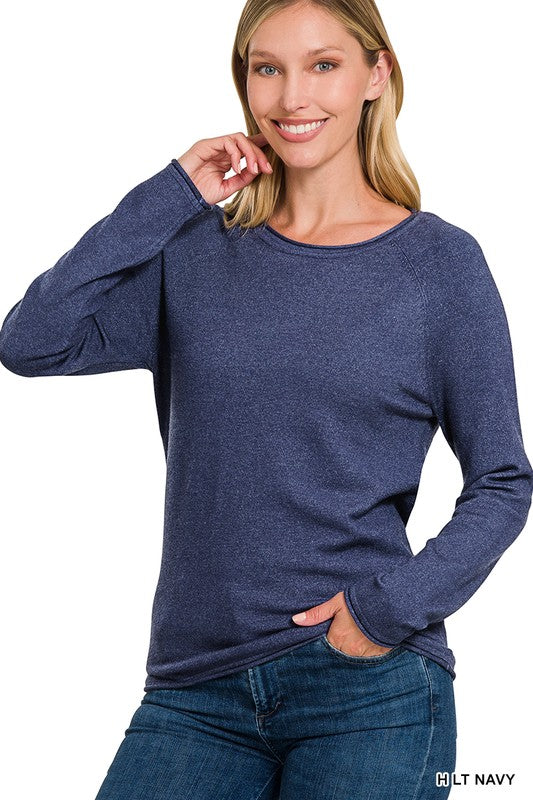 Zenana Viscose Round Neck Basic Sweater