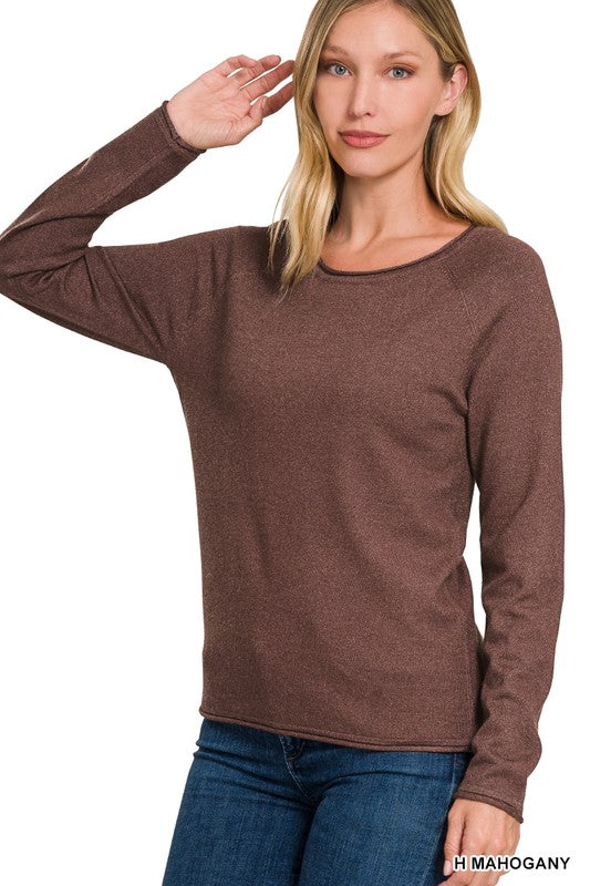 Zenana Viscose Round Neck Basic Sweater