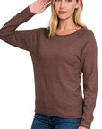 Zenana Viscose Round Neck Basic Sweater