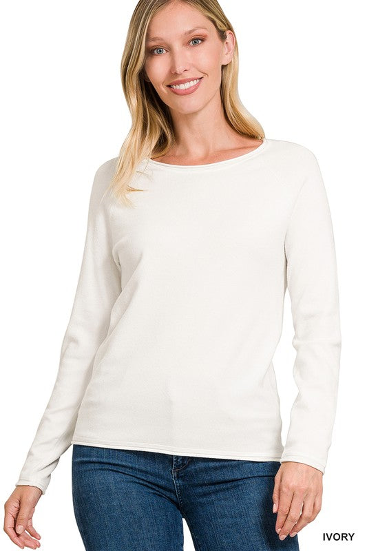 Zenana Viscose Round Neck Basic Sweater