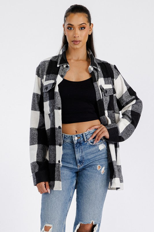 Large Plaid Boyfriend Oversized Soft Flannel Shacket