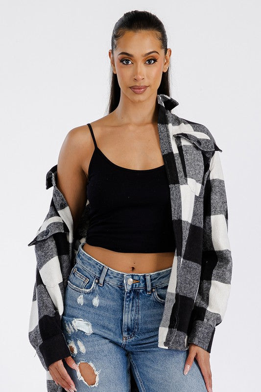 Large Plaid Boyfriend Oversized Soft Flannel Shacket