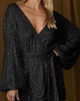 Miss Sparkling |Sequin Wrap Dress