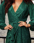 Sequin Wrap Dress