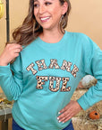 Leopard Ideal Chenille Thankful Graphic Sweatshirt