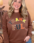 Soft Ideal Chenille Thankful Graphic Sweatshirt