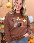 Soft Ideal Chenille Thankful Graphic Sweatshirt