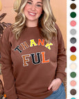 Soft Ideal Chenille Thankful Graphic Sweatshirt