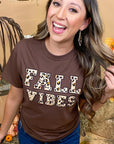 Leopard Ideal Chenille Fall Vibes Graphic T-Shirt