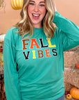 Soft Chenille Fall Vibes Graphic BF LS T-Shirt