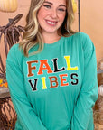 Soft Chenille Fall Vibes Graphic BF LS T-Shirt