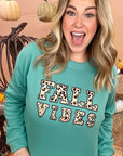 Leopard Chenille Fall Vibes Graphic Sweatshirt