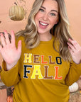 Soft Chenille Hello Fall Graphic BF LS T-Shirt