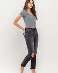 VERVET by Flying Monkey High Rise Stretch Distressed Crop Slim Straight