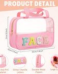 Chenille Letter Clear Travel Bag Luggage Makeup