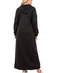 Sexy Long Hoodie Dress by Claude in Black