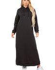 Sexy Long Hoodie Dress by Claude in Black