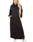 Sexy Long Hoodie Dress by Claude in Black