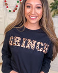 Leopard Ideal Chenille Grinch Long Sleeve T-Shirt